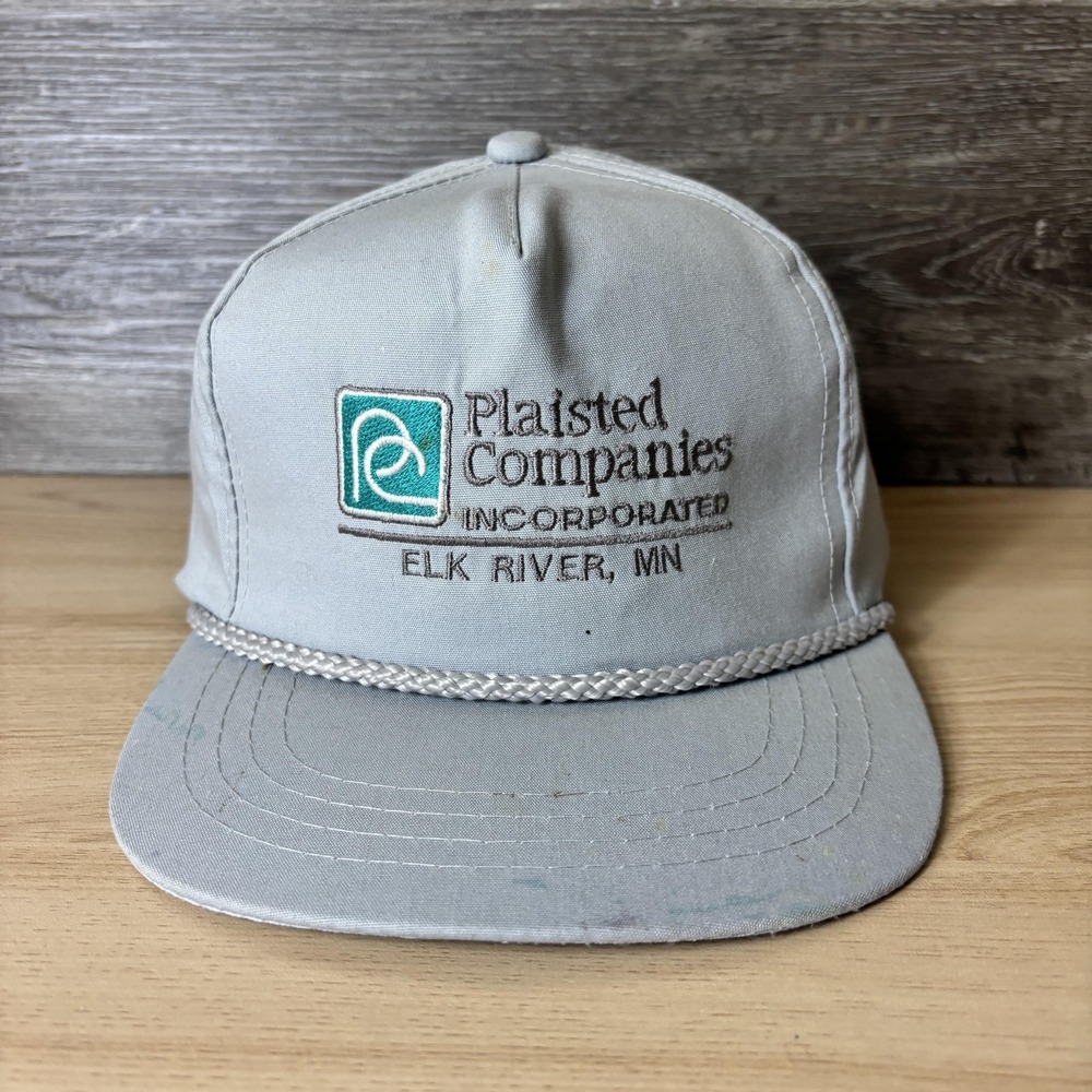 Vintage Plaisted Companies Hat Cap Strap Back Advertising Promo Mens 80s 90s
